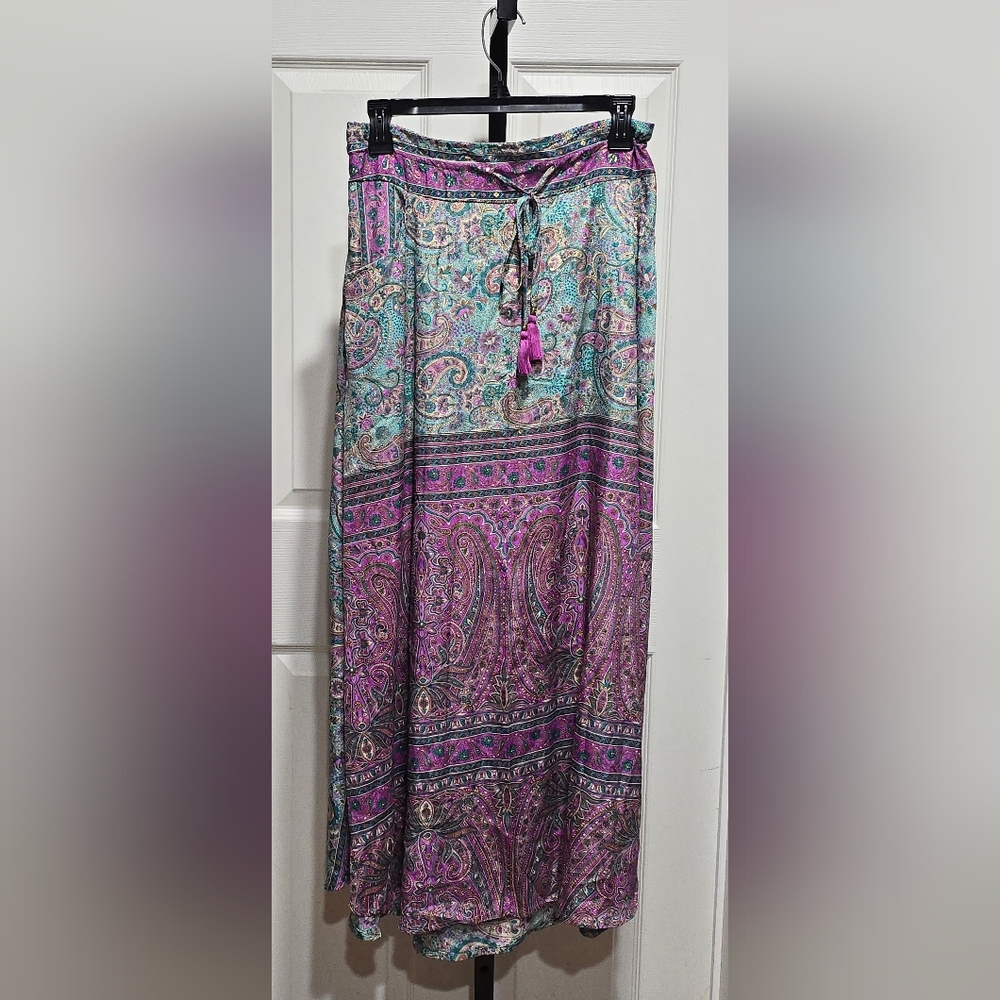 Cienna Colorful Paisley Boho Maxi Skirt - Picture 5 of 11